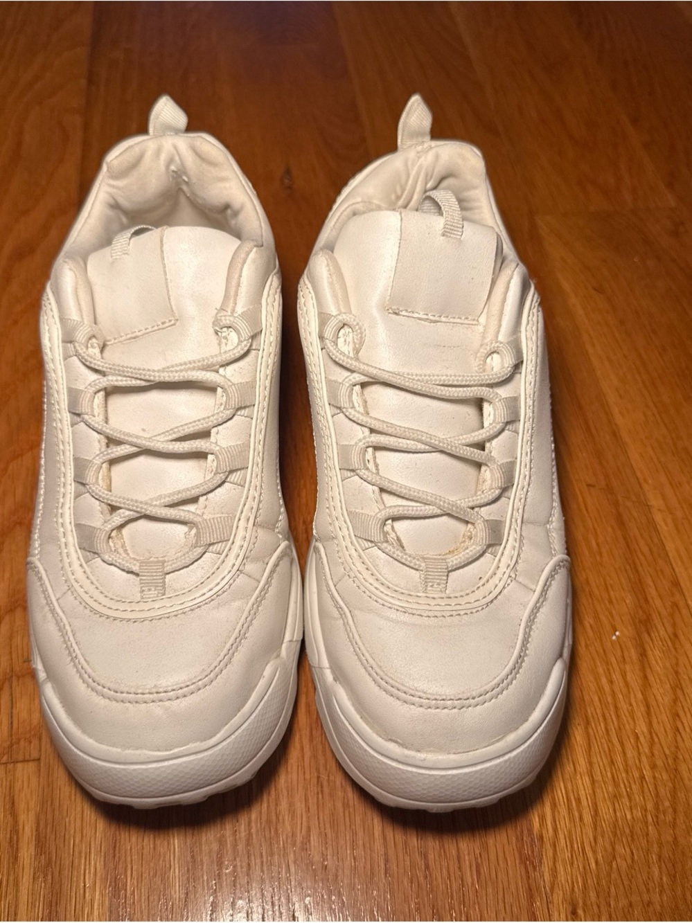 Lulu’s White Chunky Lace-Up Sneakers